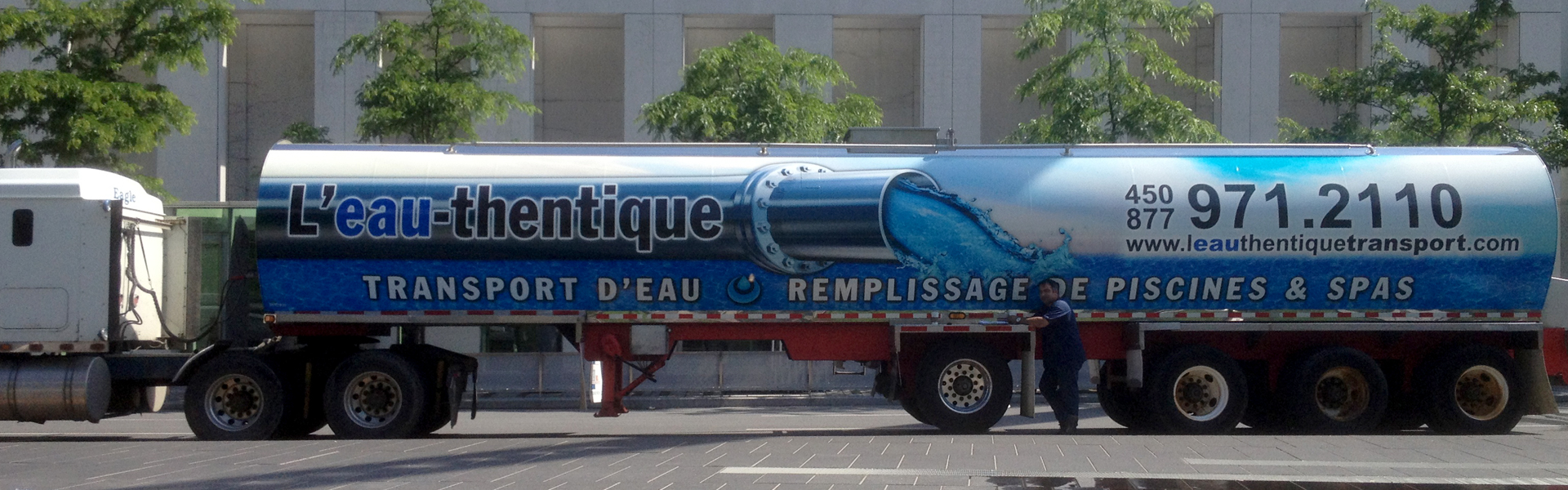 Transport d'eau potable, urgence villes, remplissage piscines, eau chaude | L'Eau-Thentique transport